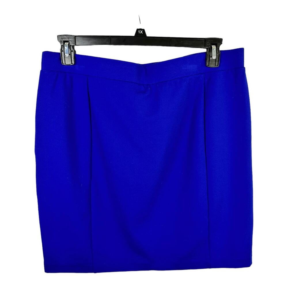 Mario Serrani Womens size XL Pull On Skirt Blue Modest No Slit
